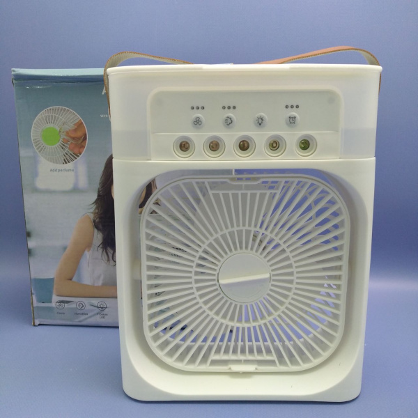 Охладитель - увлажнитель воздуха 3в1 Air Cooler Fan / Кондиционер - вентилятор мини, 7 цветов подсветки, USB 